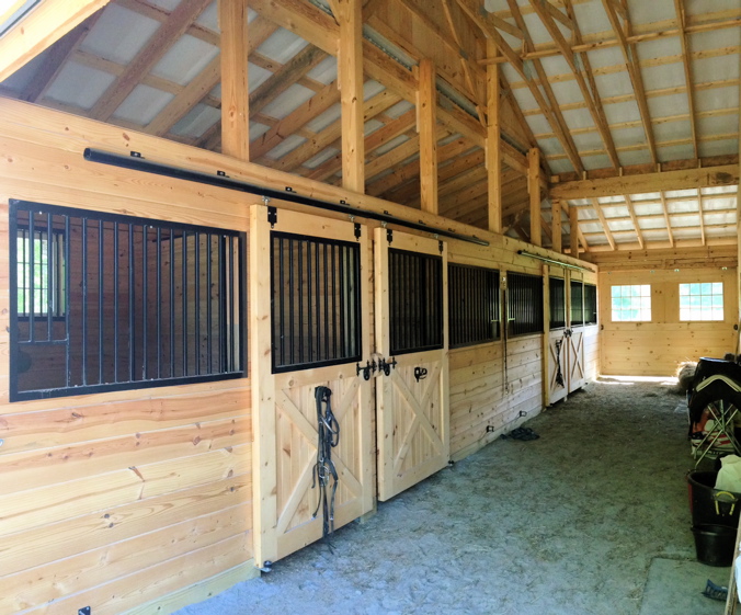 Stalls built with tongue and groove pine boards